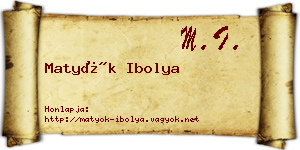Matyók Ibolya névjegykártya